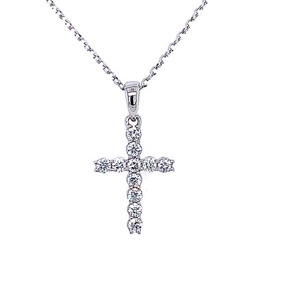 14K White .10ct.tw. Diamond Cross Simones Jewelry, LLC Shrewsbury, NJ