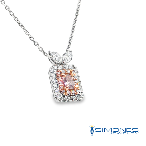 18K White Natural Fancy Pink Diamond Pendant Image 3 Simones Jewelry, LLC Shrewsbury, NJ