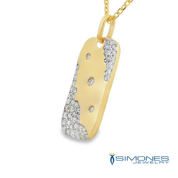 14K Yellow Diamond Pendant Image 3 Simones Jewelry, LLC Shrewsbury, NJ