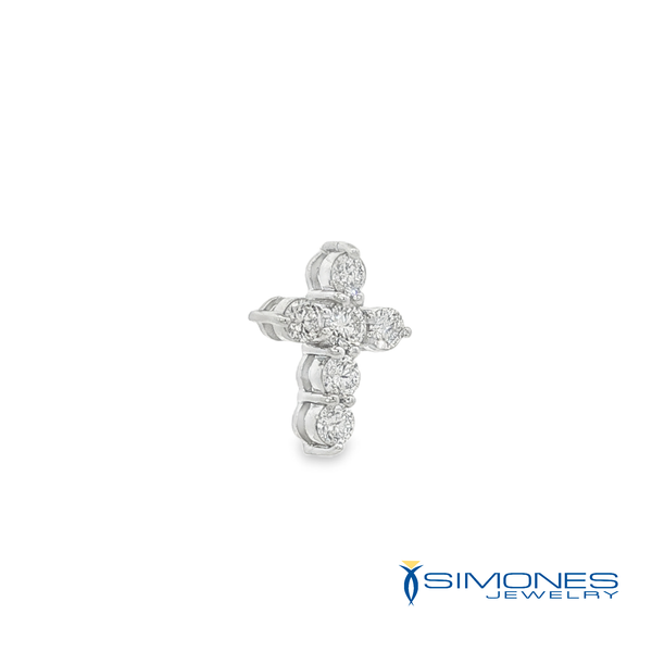 14K White Diamond Cross Image 2 Simones Jewelry, LLC Shrewsbury, NJ