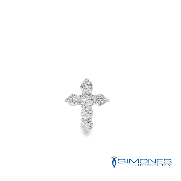 14K White Diamond Cross Image 3 Simones Jewelry, LLC Shrewsbury, NJ