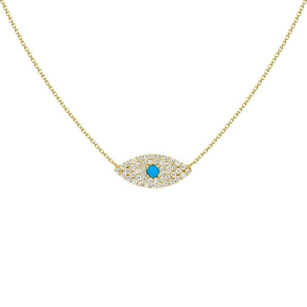 Turquoise & Diamond Eye Necklace Simones Jewelry, LLC Shrewsbury, NJ