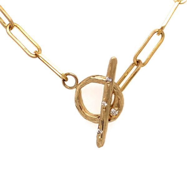 Gold Toggle Paper clip Chain Image 2 Simones Jewelry, LLC Shrewsbury, NJ