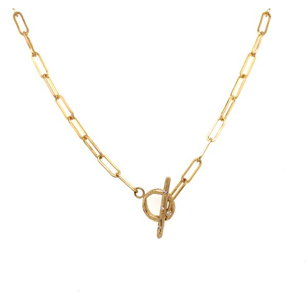 Gold Toggle Paper clip Chain Simones Jewelry, LLC Shrewsbury, NJ