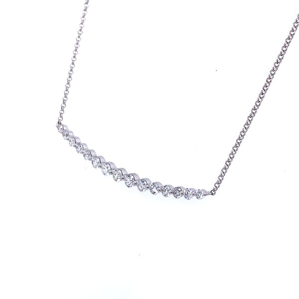 Graduated Diamond Smile Necklace Image 2 Simones Jewelry, LLC Shrewsbury, NJ