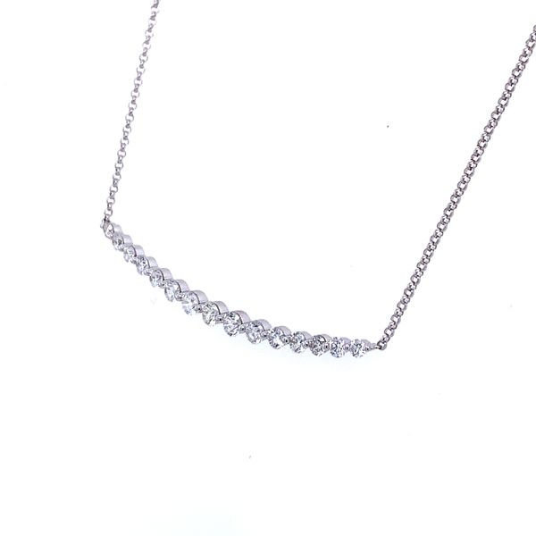 Graduated Diamond Smile Necklace Image 2 Simones Jewelry, LLC Shrewsbury, NJ