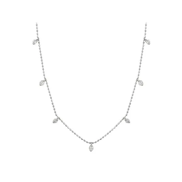14K White Gold Diamond Drop Necklace Simones Jewelry, LLC Shrewsbury, NJ