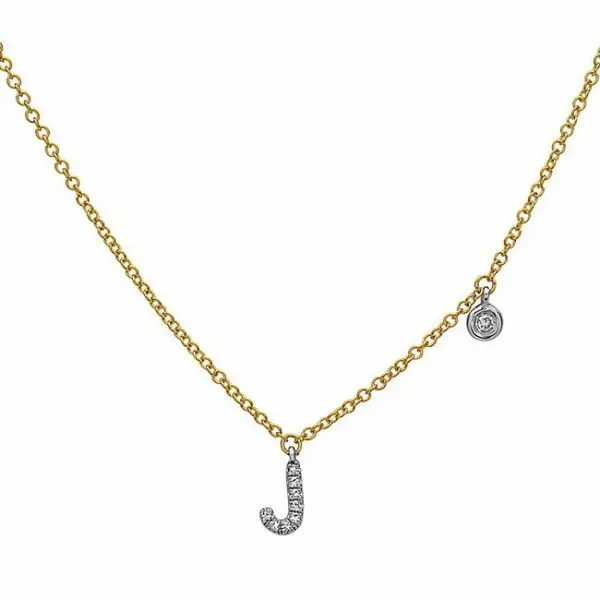 Diamond J Initial Necklace Simones Jewelry, LLC Shrewsbury, NJ