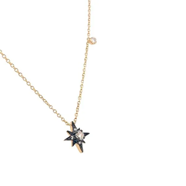 Rose Cut Diamond Compass Necklace 18