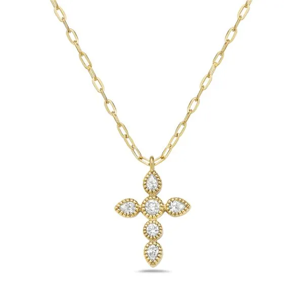 14K Yellow Gold Diamond Cross Necklace Simones Jewelry, LLC Shrewsbury, NJ