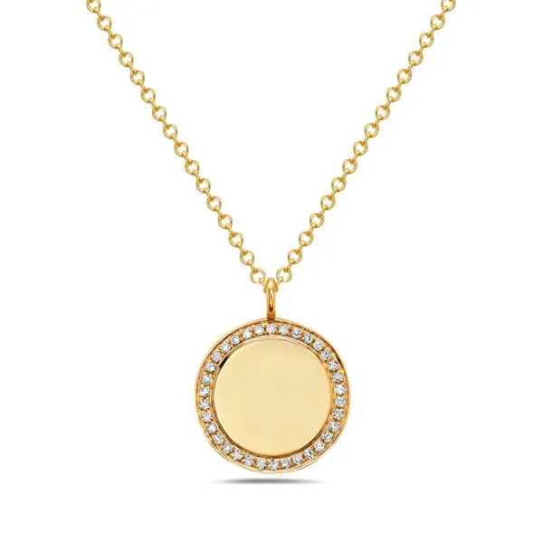 14K Yellow Gold Diamond Disc Neckace Simones Jewelry, LLC Shrewsbury, NJ