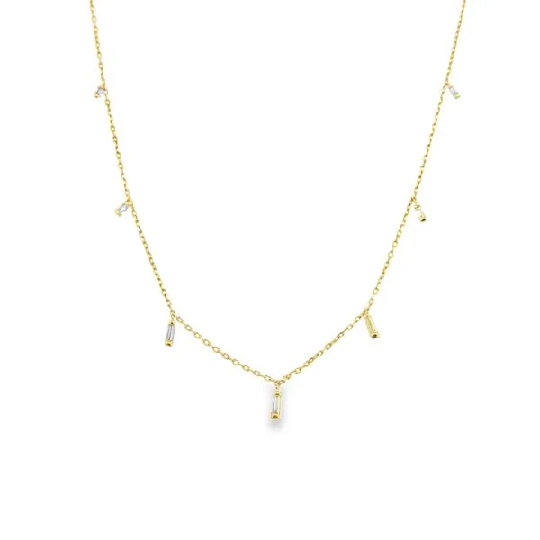 Diamond Drop Baguette Necklace Simones Jewelry, LLC Shrewsbury, NJ