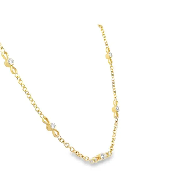 14K Yellow Diamond Anita Necklace Image 2 Simones Jewelry, LLC Shrewsbury, NJ
