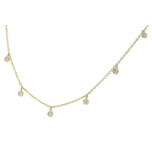14K Yellow .12ct.tw. Round Diamond Drop Necklace Image 2 Simones Jewelry, LLC Shrewsbury, NJ