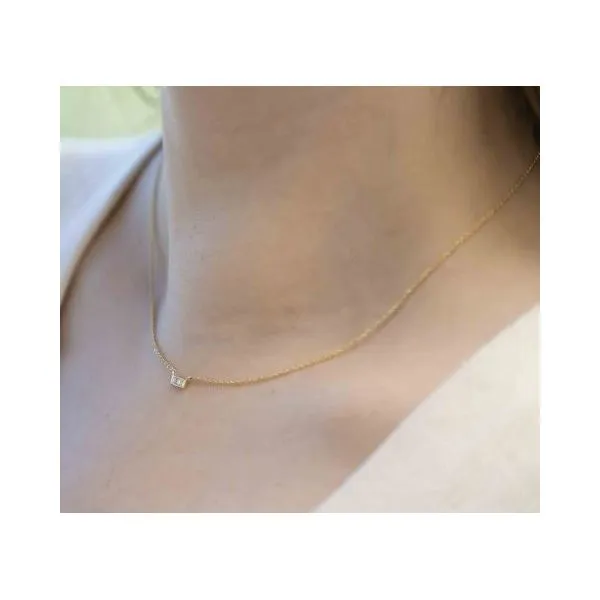 14K Yellow Baguette Diamond Necklace Image 2 Simones Jewelry, LLC Shrewsbury, NJ