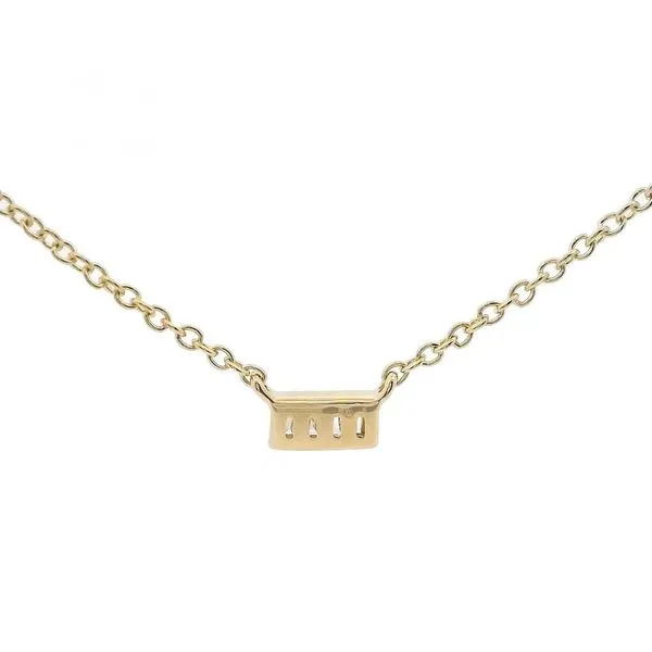 14K Yellow Baguette Diamond Necklace Image 4 Simones Jewelry, LLC Shrewsbury, NJ