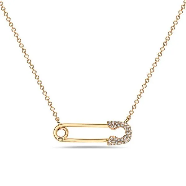 Diamond Safety Pin Necklace Simones Jewelry, LLC Shrewsbury, NJ