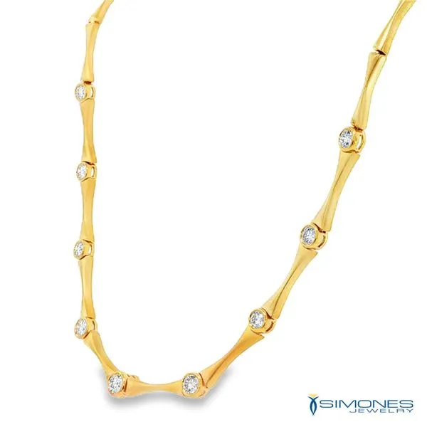 18K Yellow Gold Diamond Necklace Image 3 Simones Jewelry, LLC Shrewsbury, NJ