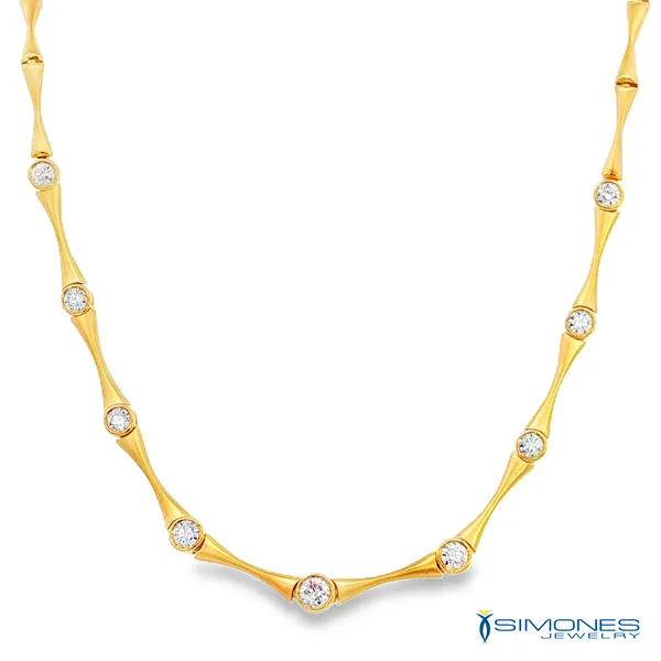 18K Yellow Gold Diamond Necklace Simones Jewelry, LLC Shrewsbury, NJ