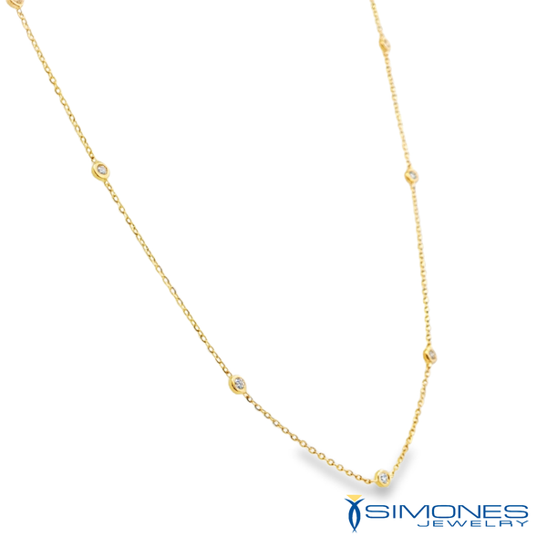 14K Yellow Diamond Necklace Image 2 Simones Jewelry, LLC Shrewsbury, NJ
