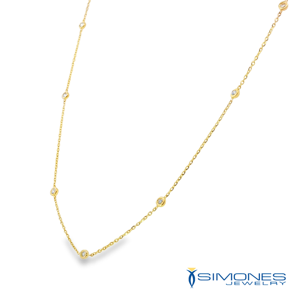 14K Yellow Diamond Necklace Image 3 Simones Jewelry, LLC Shrewsbury, NJ