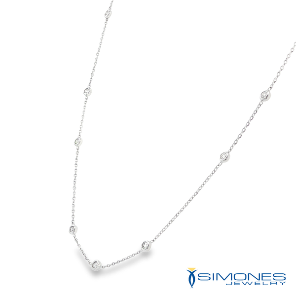 14K White Diamond Necklace Image 3 Simones Jewelry, LLC Shrewsbury, NJ