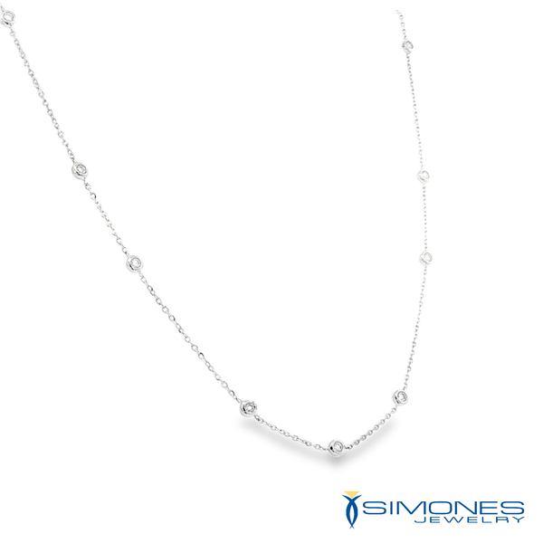 14K White Diamond Necklace Image 2 Simones Jewelry, LLC Shrewsbury, NJ