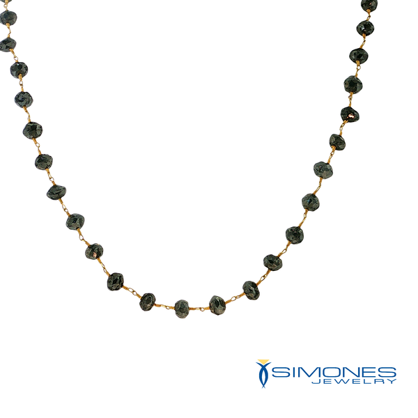18K Yellow Black Diamond Wired Necklace Image 2 Simones Jewelry, LLC Shrewsbury, NJ