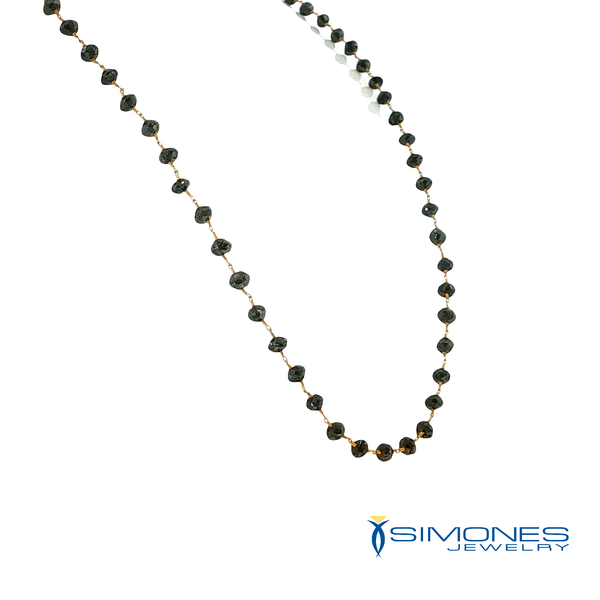 18K Yellow Black Diamond Wired Necklace Image 3 Simones Jewelry, LLC Shrewsbury, NJ