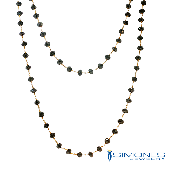 18K Yellow Black Diamond Wired Necklace Simones Jewelry, LLC Shrewsbury, NJ