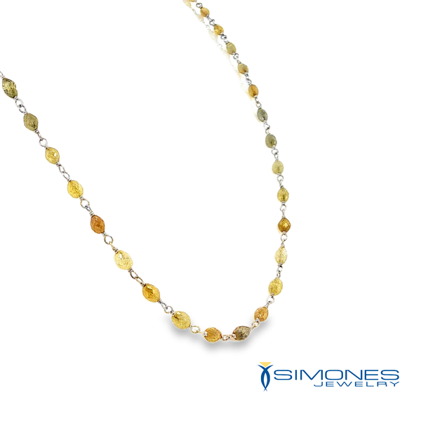 18K White Natural Diamond Briolette Necklace Image 3 Simones Jewelry, LLC Shrewsbury, NJ