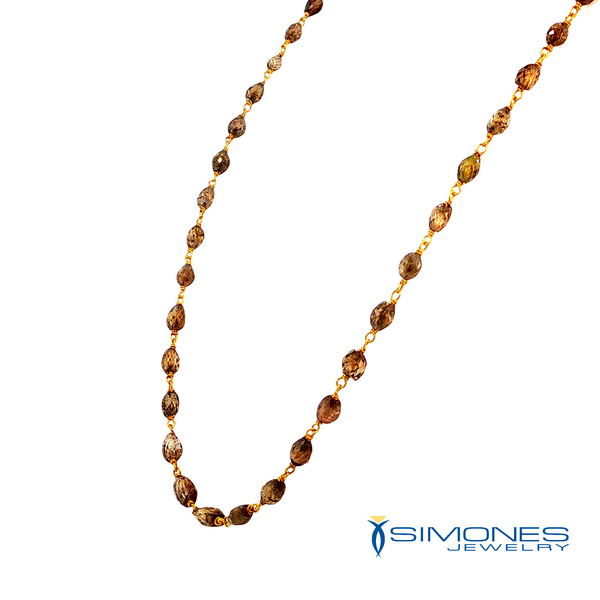 18K Yellow Natural Desert Diamond Wired Necklace Image 2 Simones Jewelry, LLC Shrewsbury, NJ