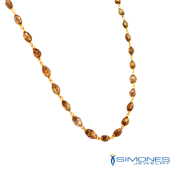 18K Yellow Natural Desert Diamond Wired Necklace Image 3 Simones Jewelry, LLC Shrewsbury, NJ