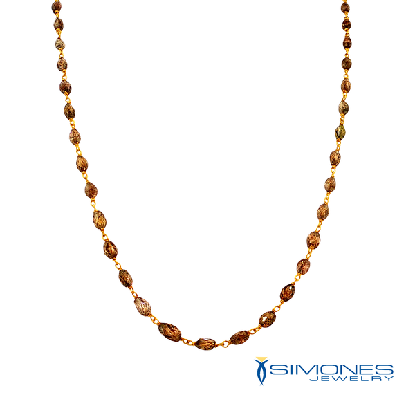 18K Yellow Natural Desert Diamond Wired Necklace Simones Jewelry, LLC Shrewsbury, NJ
