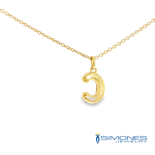 14K Yellow Diamond Initial C Image 3 Simones Jewelry, LLC Shrewsbury, NJ