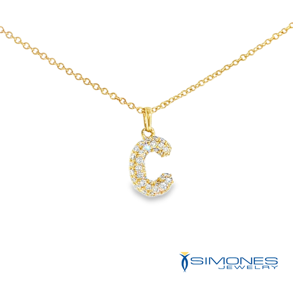 14K Yellow Diamond Initial C Simones Jewelry, LLC Shrewsbury, NJ
