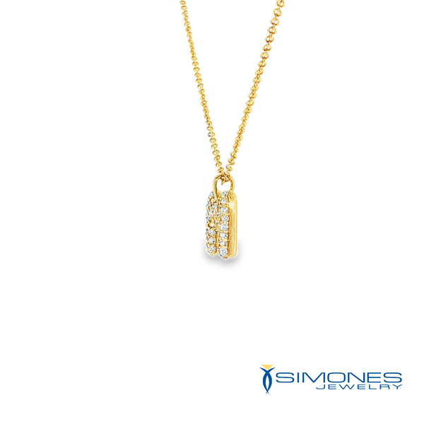 14K Yellow Diamond Initial M Image 2 Simones Jewelry, LLC Shrewsbury, NJ