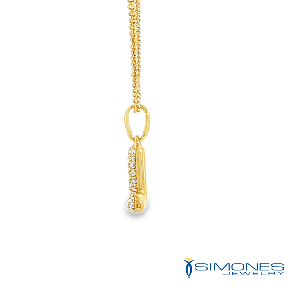 14K Yellow Diamond Initial L Image 2 Simones Jewelry, LLC Shrewsbury, NJ