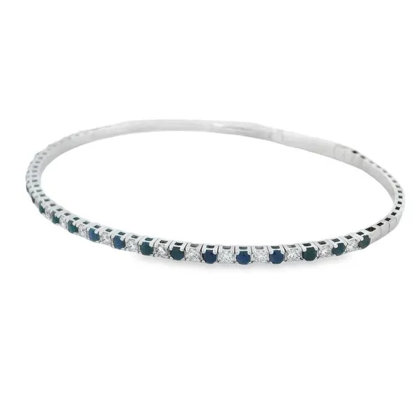 Diamond & Sapphire Flex Bangle Image 3 Simones Jewelry, LLC Shrewsbury, NJ