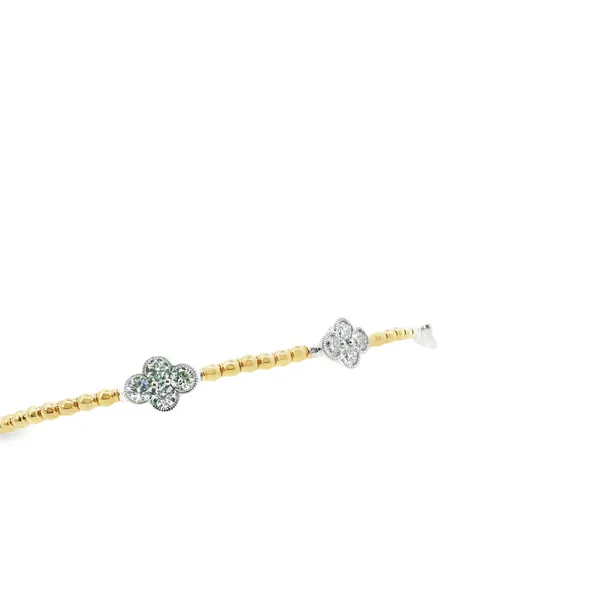 14K Yellow 1.00ct.tw. Diamond Oval Clover Flexible Bangle Image 2 Simones Jewelry, LLC Shrewsbury, NJ