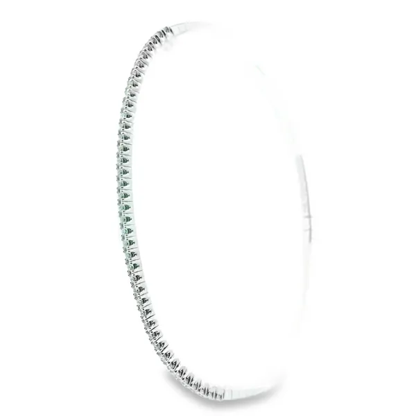 14K White .50ct.tw. Flexible Diamond Bangle 1/2 Way Around Image 3 Simones Jewelry, LLC Shrewsbury, NJ