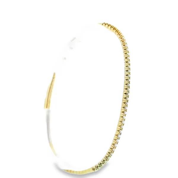14K Yellow .50ct.tw. Flexible Diamond Bangle 1/2 Way Around Image 2 Simones Jewelry, LLC Shrewsbury, NJ