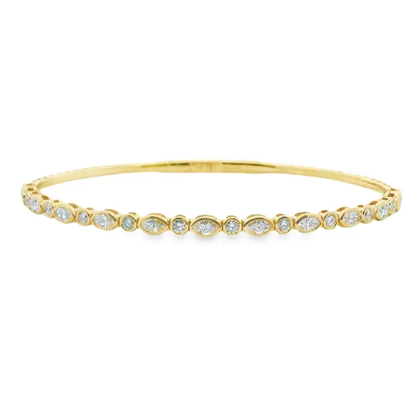 Marquis and Round Diamond Gold Bangle Simones Jewelry, LLC Shrewsbury, NJ