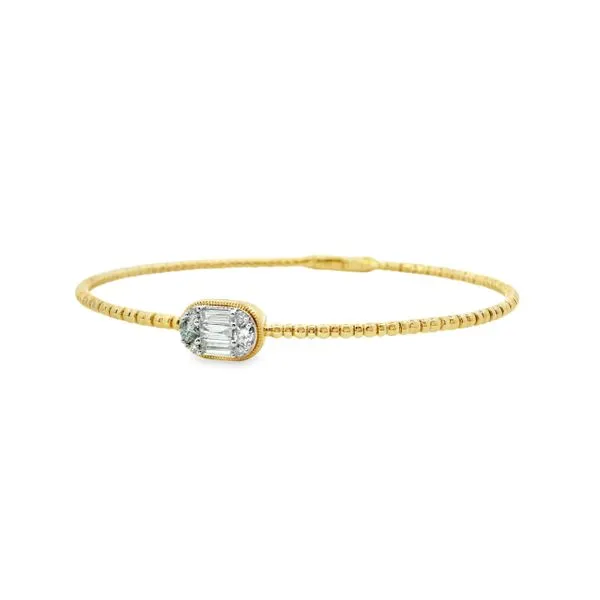 14K Yellow Gold Flexible Diamond Bangle Image 2 Simones Jewelry, LLC Shrewsbury, NJ