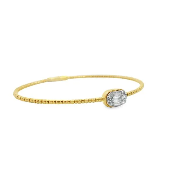 14K Yellow Gold Flexible Diamond Bangle Image 3 Simones Jewelry, LLC Shrewsbury, NJ