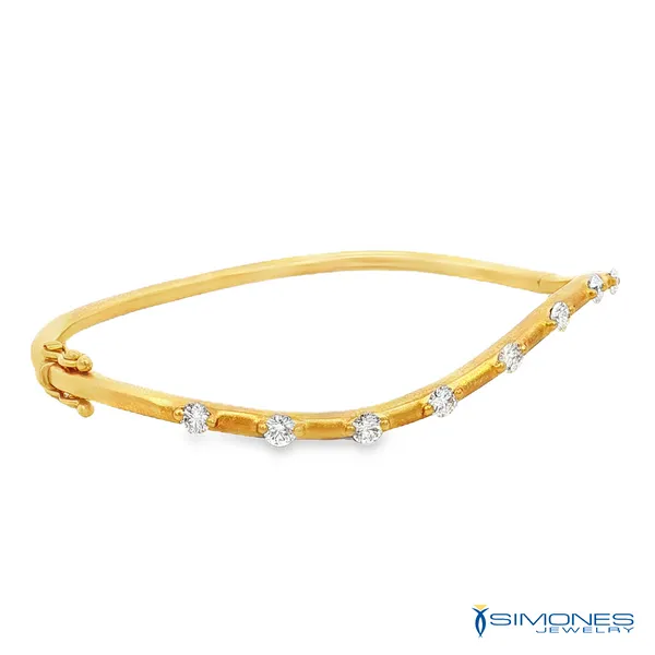 18K Yellow Diamond Bangle Image 2 Simones Jewelry, LLC Shrewsbury, NJ