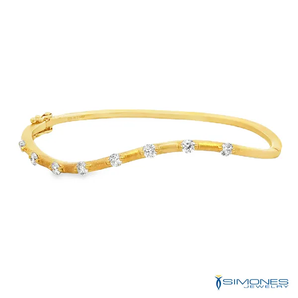 18K Yellow Diamond Bangle Image 3 Simones Jewelry, LLC Shrewsbury, NJ