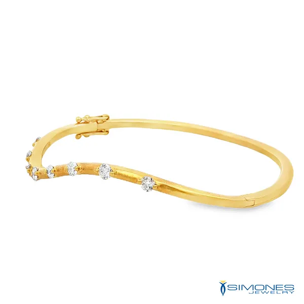 18K Yellow Diamond Bangle Image 4 Simones Jewelry, LLC Shrewsbury, NJ