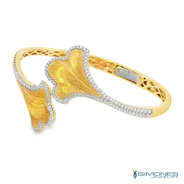 18K Yellow Gold Diamond By Pas Bangle Image 3 Simones Jewelry, LLC Shrewsbury, NJ