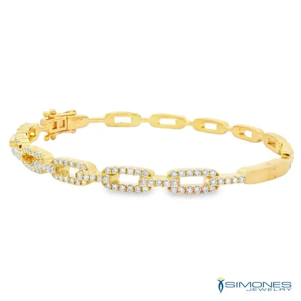 14K Yellow Diamond Bangle Image 2 Simones Jewelry, LLC Shrewsbury, NJ